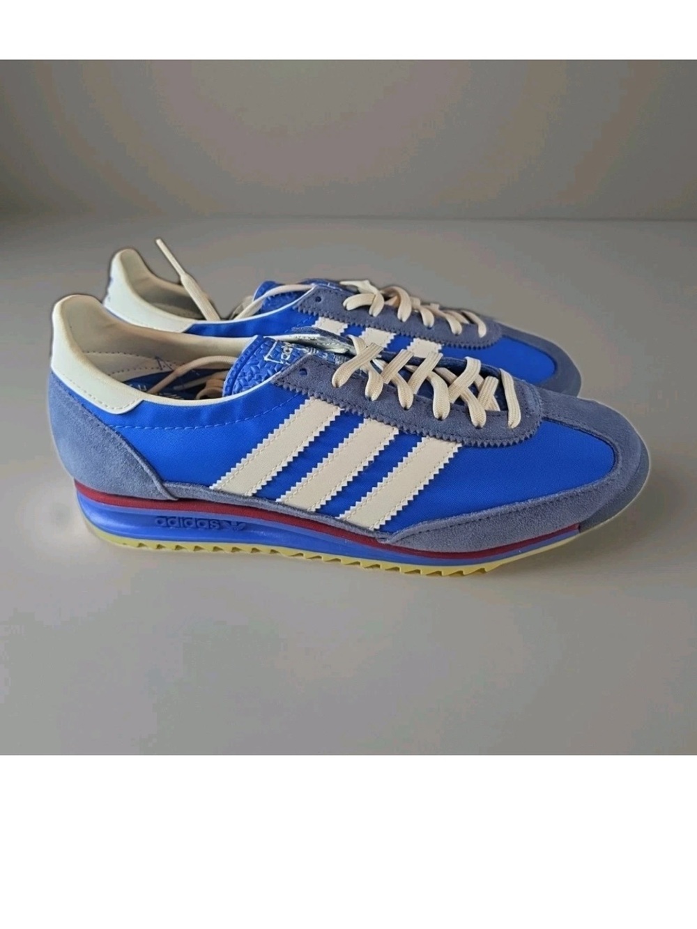 adidas Blue and White Retro Runner Sneakers